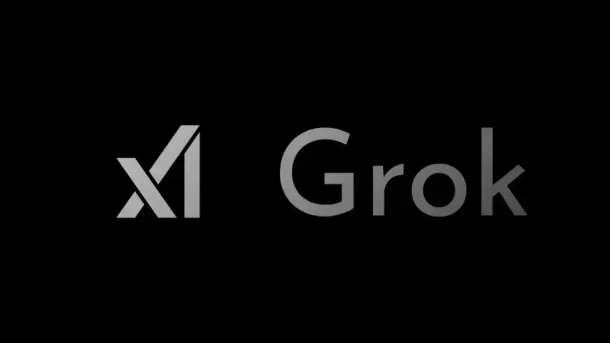 Logo von Grok 3 mit schwarzen Hintergrund